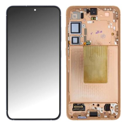 Écran avant orange posé sur fond blanc montrant dalle Dynamic AMOLED 2X