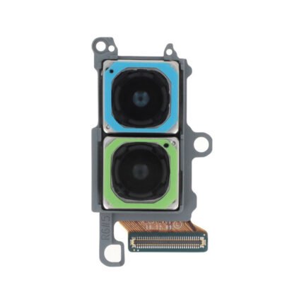 Vitre arrière grise d'un smartphone Galaxy vue du module caméra