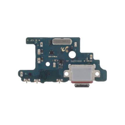 connecteur de charge USB‑C pour Samsung Galaxy S20 Plus présenté sur fond blanc, vue rapprochée des broches