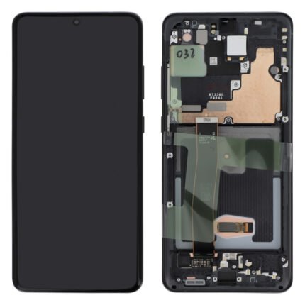 Écran complet noir posé face avant montrant la dalle AMOLED