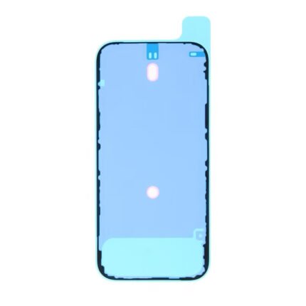Bande adhésive prédécoupée pour fixation de la vitre arrière d'un smartphone, vue sur fond blanc