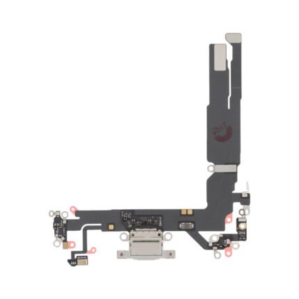 nappe de port USB-C blanche posée sur fond clair, vue rapprochée des broches