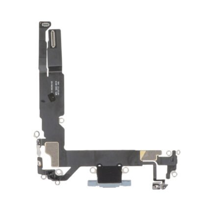 Connecteur installé sur nappe, angle oblique montrant la finition Brume