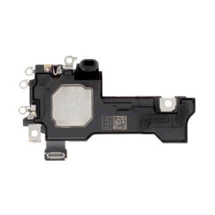 Module écouteur interne posé sur fond blanc, connectique flexible visible