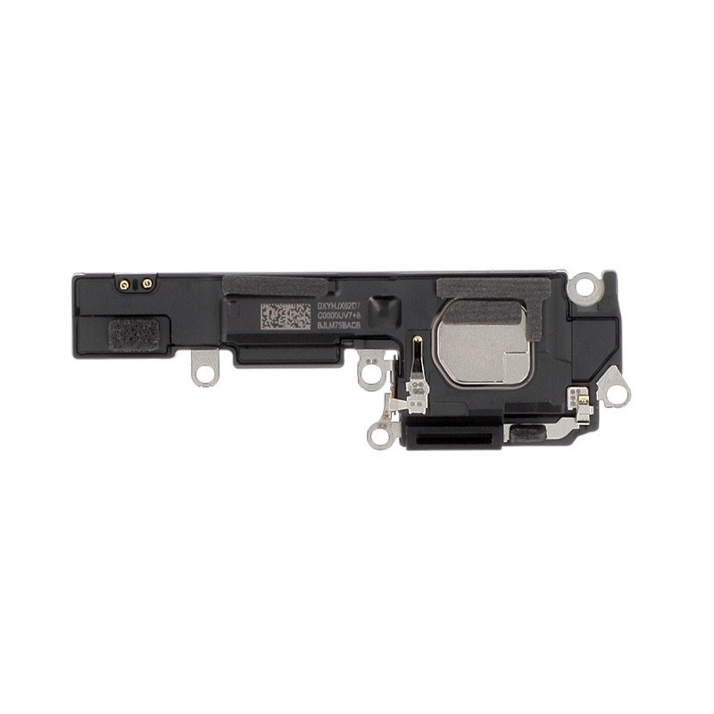 Zoom sur les contacts et connectique du module haut-parleur pour iPhone 17, prêt à l'installation