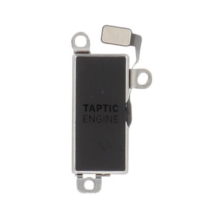 Module vibreur compact posé sur fond blanc, vue rapprochée du connecteur