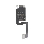 Vue dorsale du lecteur SIM iPhone 17 avec contacts et pistes de soudure visibles