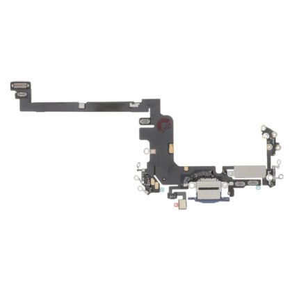 Connecteur de charge USB‑C bleu monté sur nappe pour iPhone 17 Pro, vue rapprochée montrant la connectique
