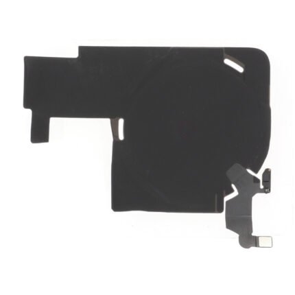 Module antenne et nappe flash présenté sur fond blanc, vue rapprochée des connecteurs