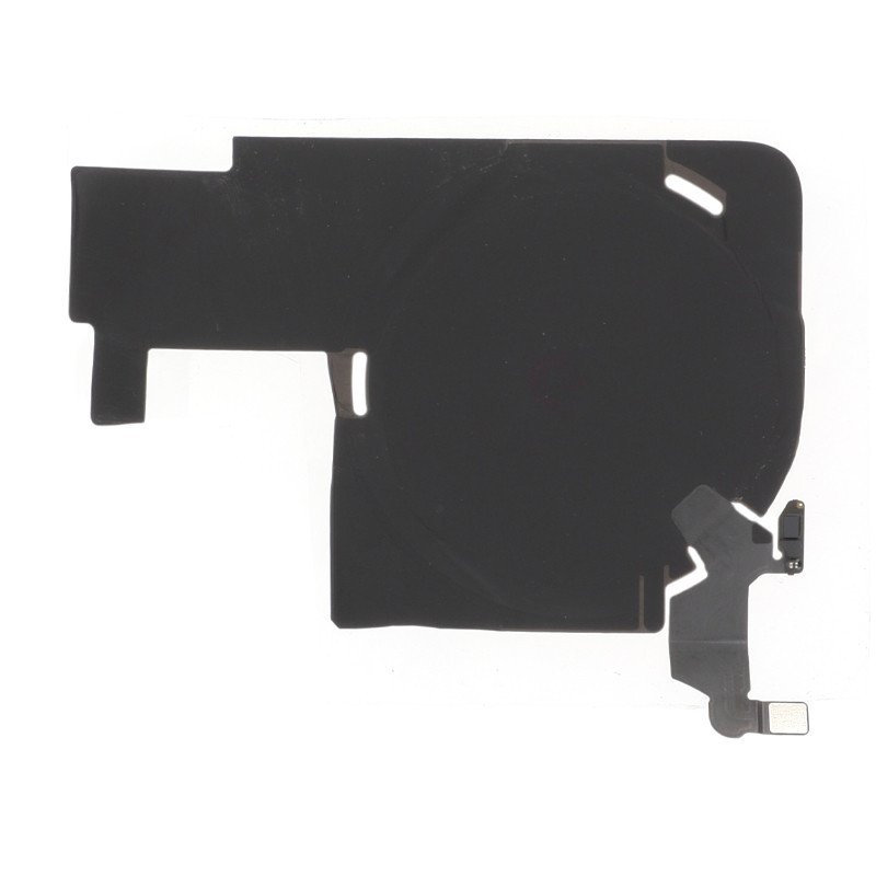 Module antenne et nappe flash présenté sur fond blanc, vue rapprochée des connecteurs