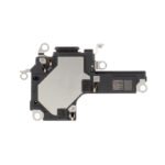 Module haut-parleur iPhone 17 Pro posé sur fond blanc, vue de face montrant la membrane