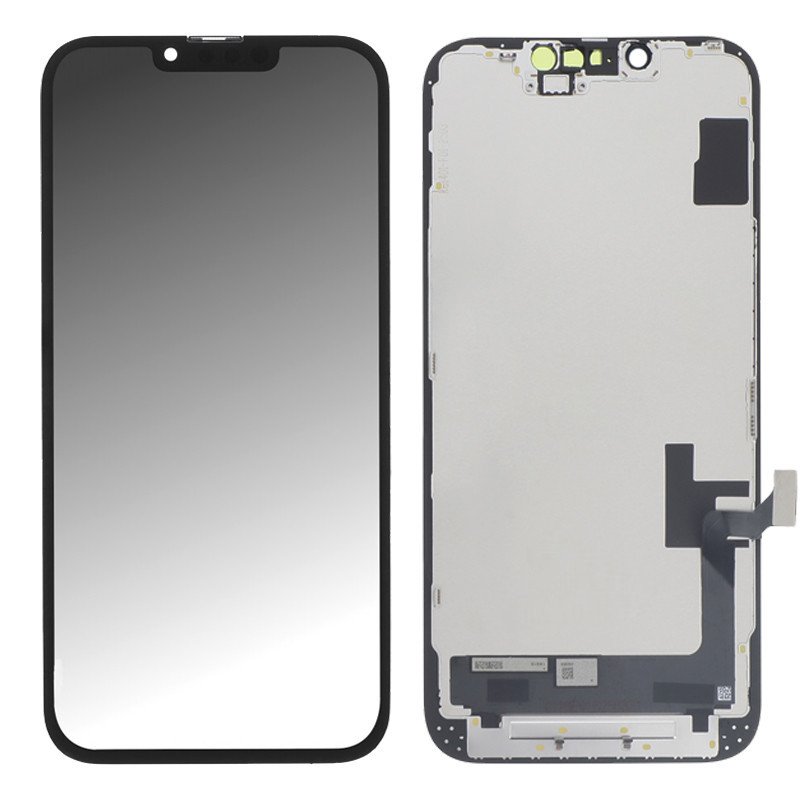 Écran LCD de remplacement posé sur fond blanc, face avant visible